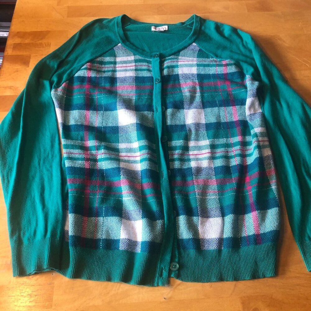 Teal and Plaid Caridgan